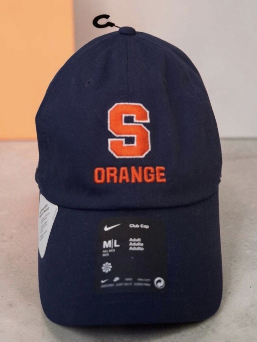Nike Syracuse Orange Club Cap Unstructured Adjustable Hat Navy/Orange M/L New